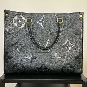 Designer Inspired Purse - Black monogrammed